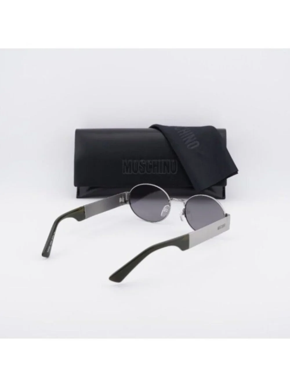 Moschino MOS185/S 06LB UE Sunglasses - Ruthenium Oval Frame, Mirror Lenses